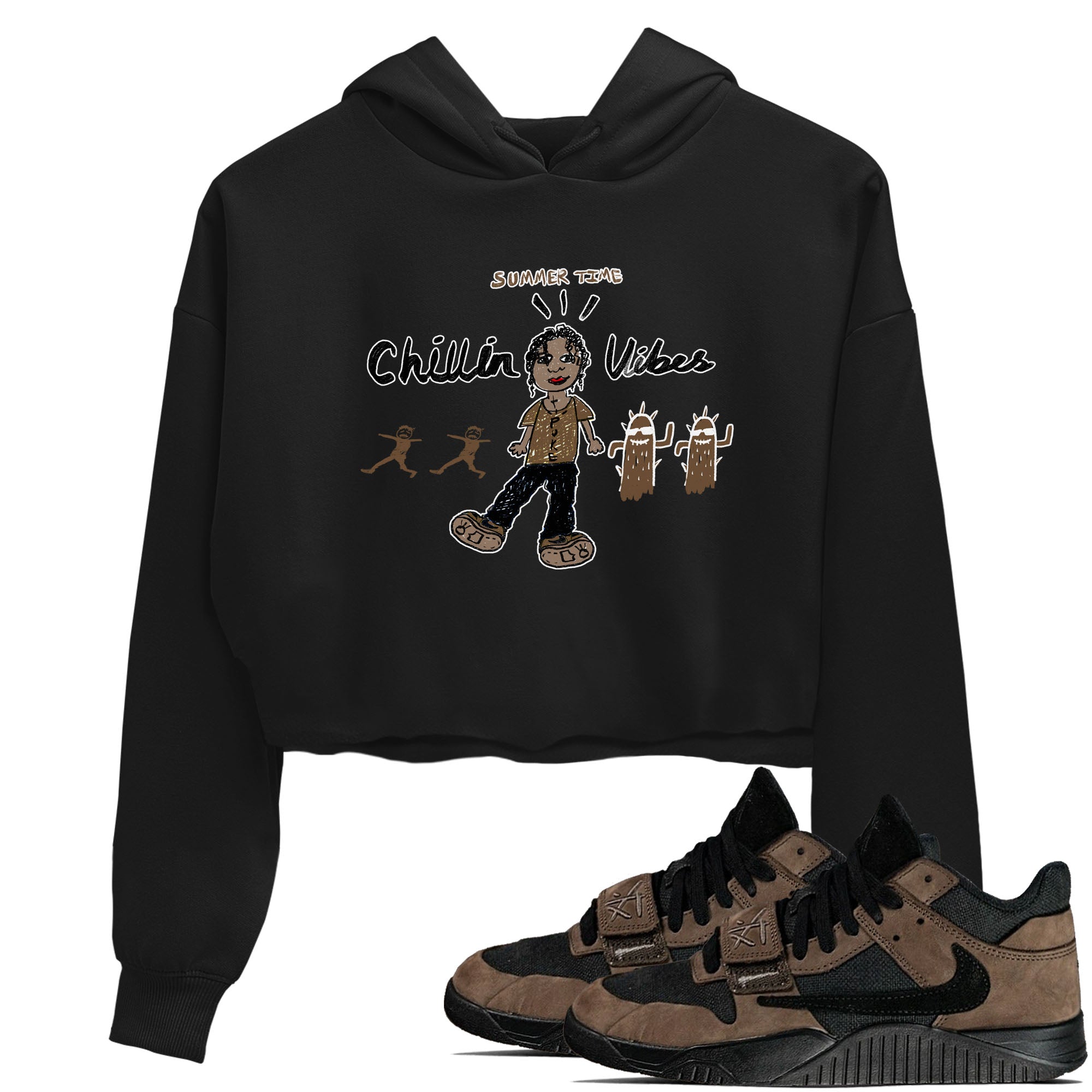 Jordan Jumpman Jack Travis Scott Dark Mocha shirts to match jordans Chillin Vibes sneaker match tees Jordan Jumpman Jack Travis Scott Dark Mocha SNRT Sneaker Release Tees unisex cotton Black 1 Crop Shirts
