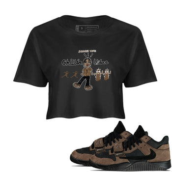 Jordan Jumpman Jack Travis Scott Dark Mocha shirts to match jordans Chillin Vibes sneaker match tees Jordan Jumpman Jack Travis Scott Dark Mocha SNRT Sneaker Release Tees unisex cotton Black 1 Crop Shirts