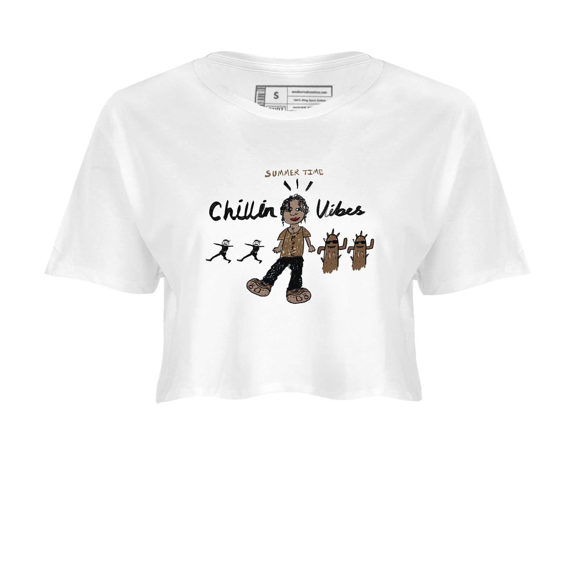 Jordan Jumpman Jack Travis Scott Dark Mocha shirts to match jordans Chillin Vibes sneaker match tees Jordan Jumpman Jack Travis Scott Dark Mocha SNRT Sneaker Release Tees unisex cotton White 2 Crop Shirts