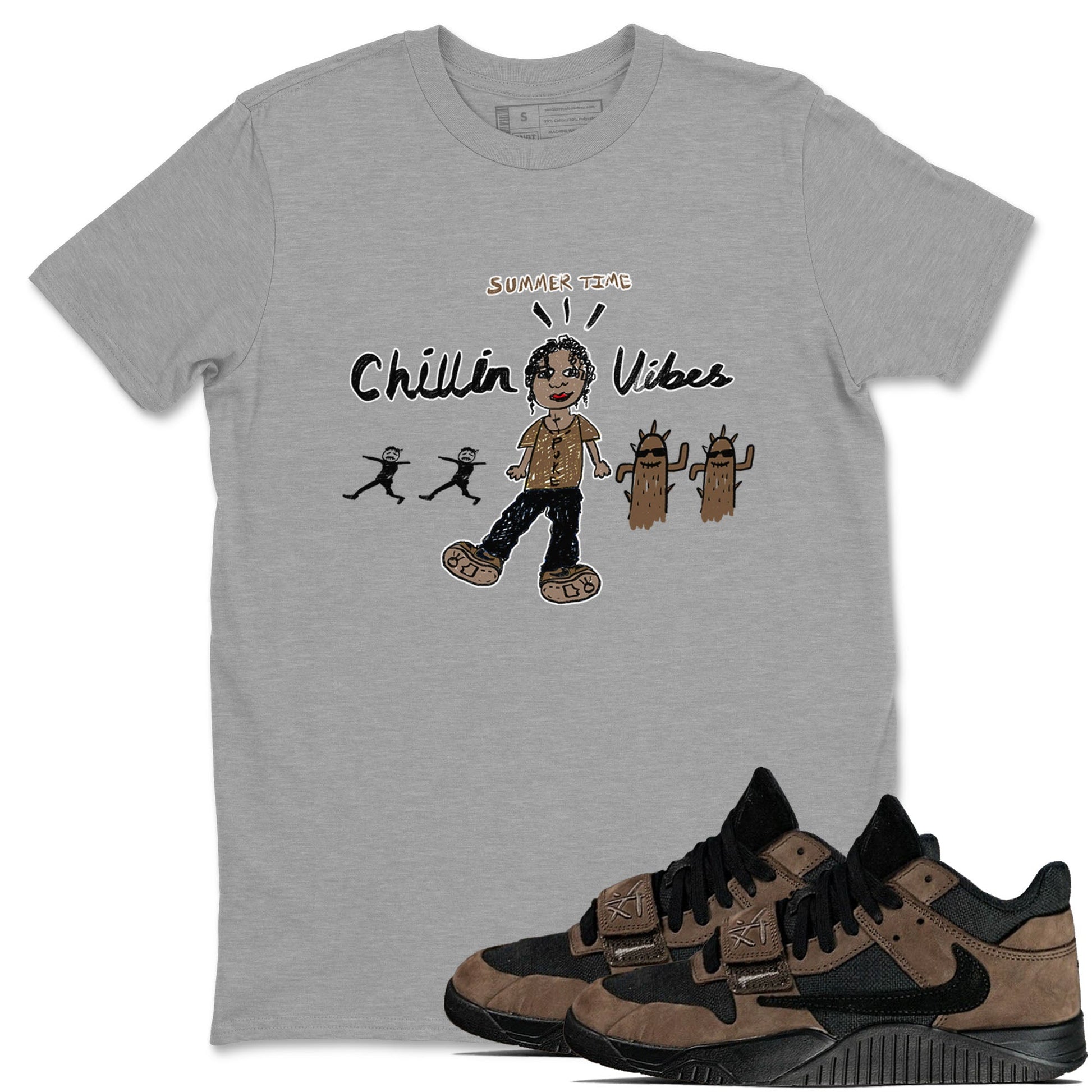 Jordan Jumpman Jack Travis Scott Dark Mocha shirts to match jordans Chillin Vibes sneaker match tees Jordan Jumpman Jack Travis Scott Dark Mocha SNRT Sneaker Release Tees unisex cotton Heather Grey 1 crew neck shirts