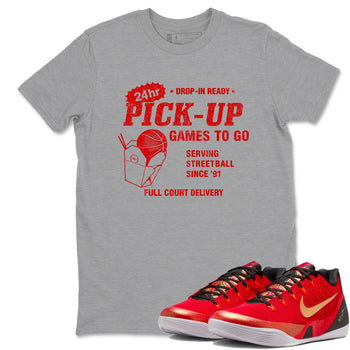 Best Christmas gifts for sneakerheads  – Sneaker Tees To Match Nike KB 9 China Sneakers – Chinatown Pick Up Graphic Tee Heather Grey 1