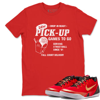 Best Christmas gifts for sneakerheads  – Sneaker Tees To Match Nike KB 9 China Sneakers – Chinatown Pick Up Graphic Tee Red 1