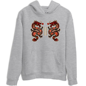 Sneaker match tees – Sneaker Tees To Match Nike KB 9 China Kobe 9 Low Proto EM University Red and Metallic Gold Shoes – Chinese Dragon Tee Heather Grey 2