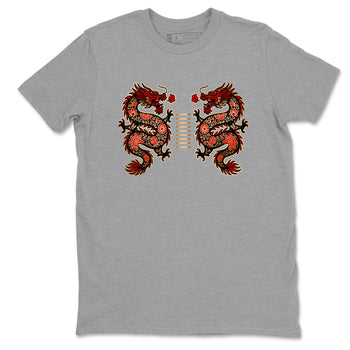 Sneaker match tees – Sneaker Tees To Match Nike KB 9 China Kobe 9 Low Proto EM University Red and Metallic Gold Shoes – Chinese Dragon Tee Heather Grey 2