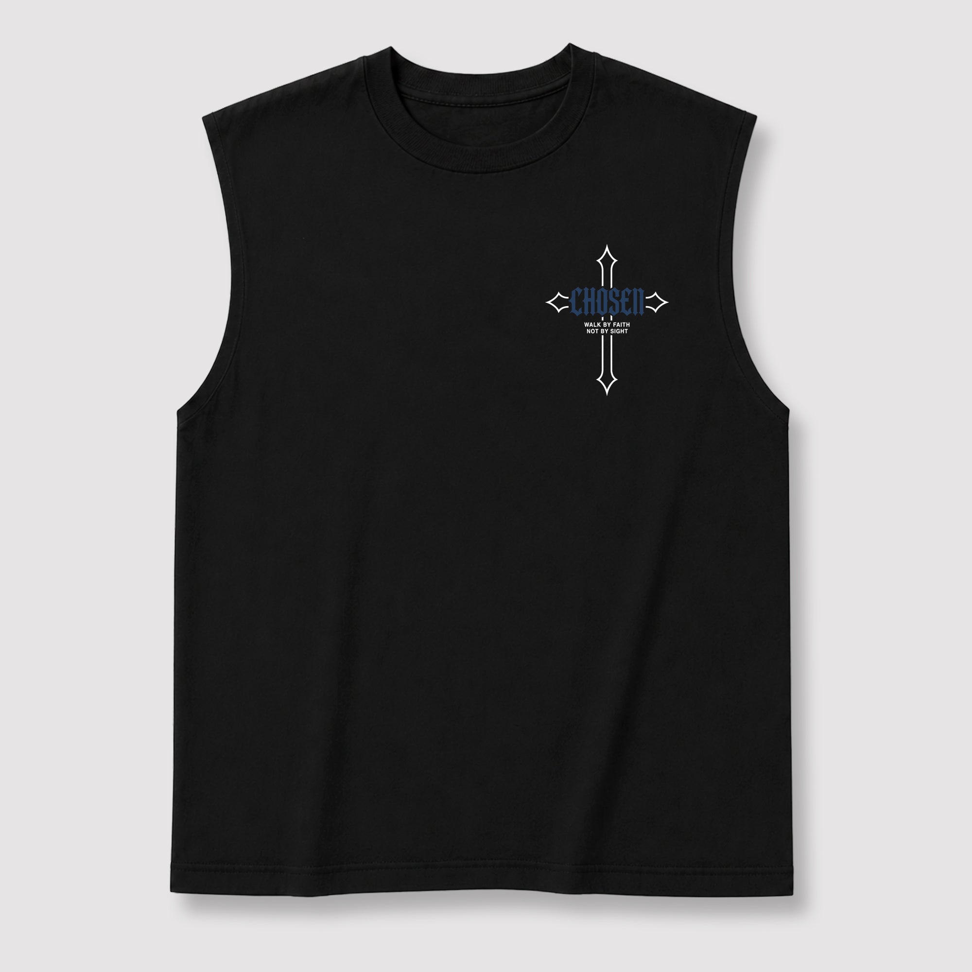Chosen Cross men's graphic muscle t-shirt designed to match the Air Jordan 13 Flint, featuring coordinated Black 1 graphics for the perfect streetwear look.