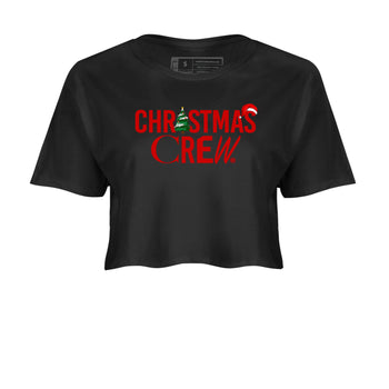 11s WMNS Bred Velvet t-shirts to match sneakers Holiday Christmas Crew sneaker match tees Air Jordan 11 Bred Velvet match shoes to clothes SNRT Sneaker Tees unisex cotton Black 2 crop tee