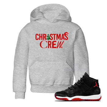 11s WMNS Bred Velvet t-shirts to match sneakers Holiday Christmas Crew sneaker match tees Air Jordan 11 Bred Velvet match shoes to clothes SNRT Sneaker Tees Youth Baby Heather Grey 1 tee