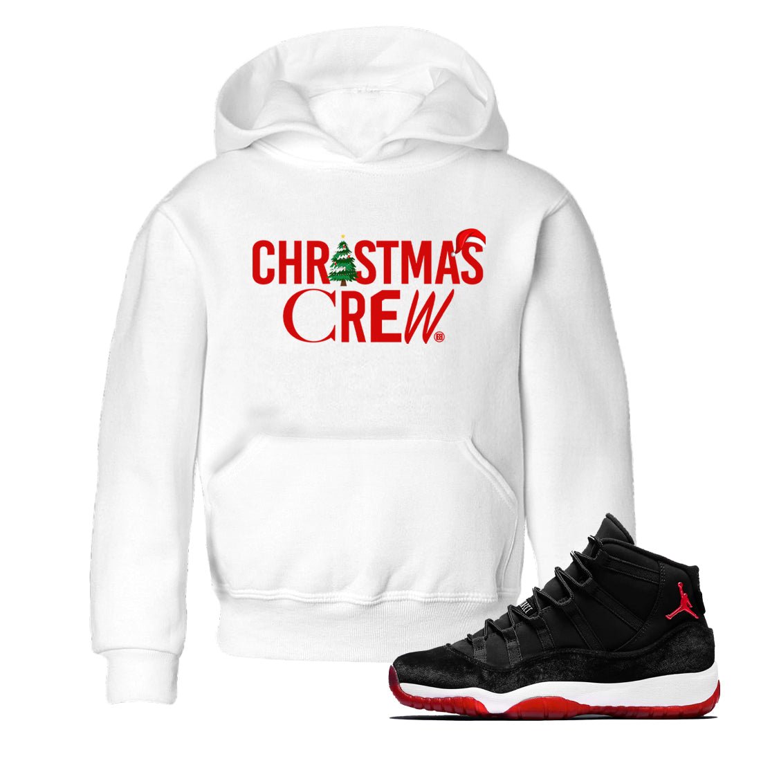 11s WMNS Bred Velvet t-shirts to match sneakers Holiday Christmas Crew sneaker match tees Air Jordan 11 Bred Velvet match shoes to clothes SNRT Sneaker Tees Youth Baby White 1 tee