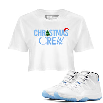 11s Legend Blue t-shirts to match sneakers Holiday Christmas Crew sneaker match tees Air Jordan 11 Retro Legend Blue match shoes to clothes SNRT Sneaker Tees unisex cotton White 1 crop tee