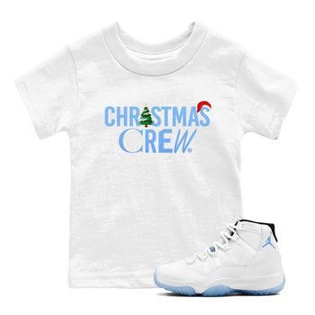 11s Legend Blue t-shirts to match sneakers Holiday Christmas Crew sneaker match tees Air Jordan 11 Retro Legend Blue match shoes to clothes SNRT Sneaker Tees Youth Baby White 1 tee