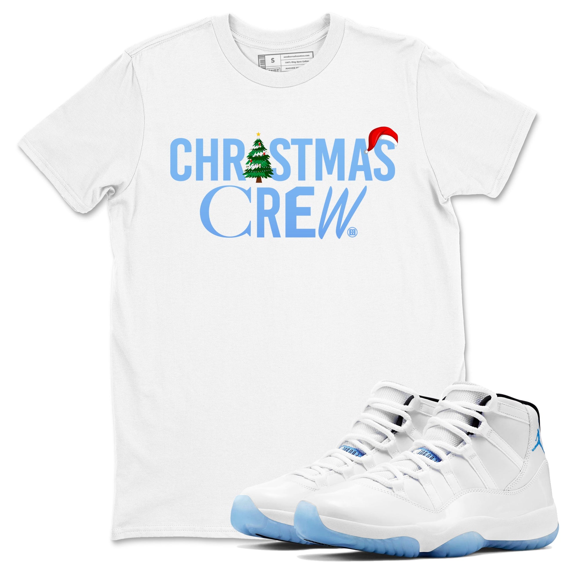 11s Legend Blue t-shirts to match sneakers Holiday Christmas Crew sneaker match tees Air Jordan 11 Retro Legend Blue match shoes to clothes SNRT Sneaker Tees unisex cotton White 1 shirts