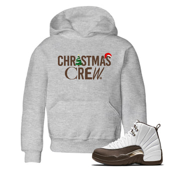 12s Baroque Brown t-shirts to match sneakers Holiday Christmas Crew sneaker match tees Air Jordan 12 Baroque Brown match shoes to clothes SNRT Sneaker Tees Youth Baby Heather Grey 1 tee