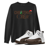 12s Baroque Brown t-shirts to match sneakers Holiday Christmas Crew sneaker match tees Air Jordan 12 Baroque Brown match shoes to clothes SNRT Sneaker Tees unisex cotton Black 1 shirts