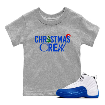 Air Jordan 12 Blueberry t-shirts to match sneakers Holiday Christmas Crew sneaker match tees 12s Blueberry match shoes to clothes SNRT Sneaker Tees Youth Baby Heather Grey 1 tee