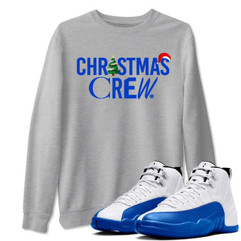 Air Jordan 12 Blueberry t-shirts to match sneakers Holiday Christmas Crew sneaker match tees 12s Blueberry match shoes to clothes SNRT Sneaker Tees unisex cotton Heather Grey 1 shirts