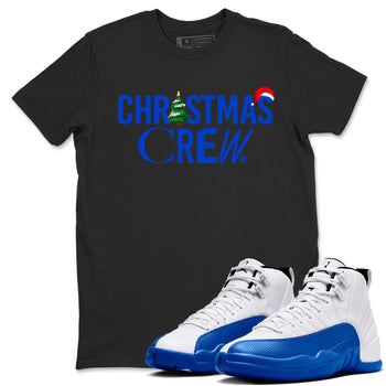Air Jordan 12 Blueberry t-shirts to match sneakers Holiday Christmas Crew sneaker match tees 12s Blueberry match shoes to clothes SNRT Sneaker Tees unisex cotton Black 1 shirts