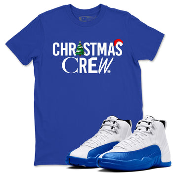 Air Jordan 12 Blueberry t-shirts to match sneakers Holiday Christmas Crew sneaker match tees 12s Blueberry match shoes to clothes SNRT Sneaker Tees unisex cotton Royal Blue 1 shirts