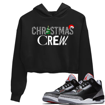 3s Black Cement t-shirts to match sneakers Holiday Christmas Crew sneaker match tees Jordan 3 Retro Black Cement match shoes to clothes SNRT Sneaker Tees unisex cotton Black 1 crop tee