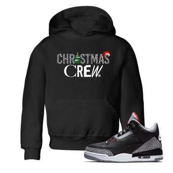 3s Black Cement t-shirts to match sneakers Holiday Christmas Crew sneaker match tees Jordan 3 Retro Black Cement match shoes to clothes SNRT Sneaker Tees Youth Baby Black 1 tee