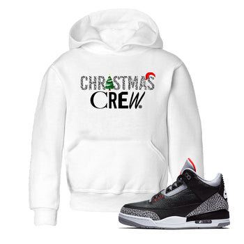 3s Black Cement t-shirts to match sneakers Holiday Christmas Crew sneaker match tees Jordan 3 Retro Black Cement match shoes to clothes SNRT Sneaker Tees Youth Baby White 1 tee