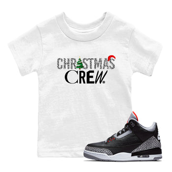 3s Black Cement t-shirts to match sneakers Holiday Christmas Crew sneaker match tees Jordan 3 Retro Black Cement match shoes to clothes SNRT Sneaker Tees Youth Baby White 1 tee
