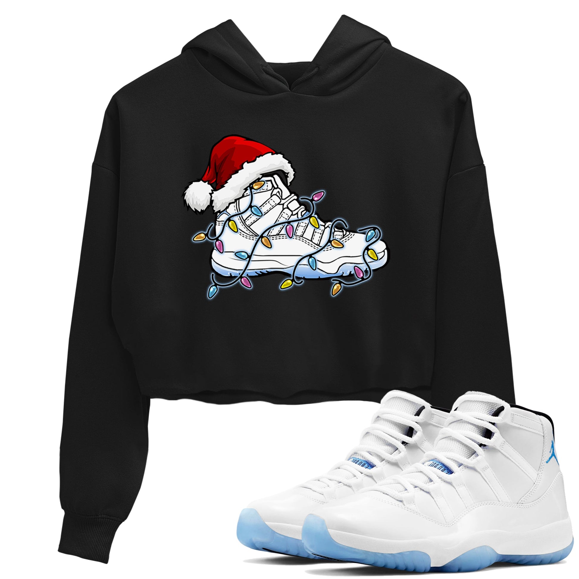 AJ11 Retro Legend Blue shirts to match jordans Christmas Light Sneaker best t shirts to wear with jordans 11s Legend Blue match shoes to clothes SNRT Sneaker Tees unisex cotton Black 1 crop tee