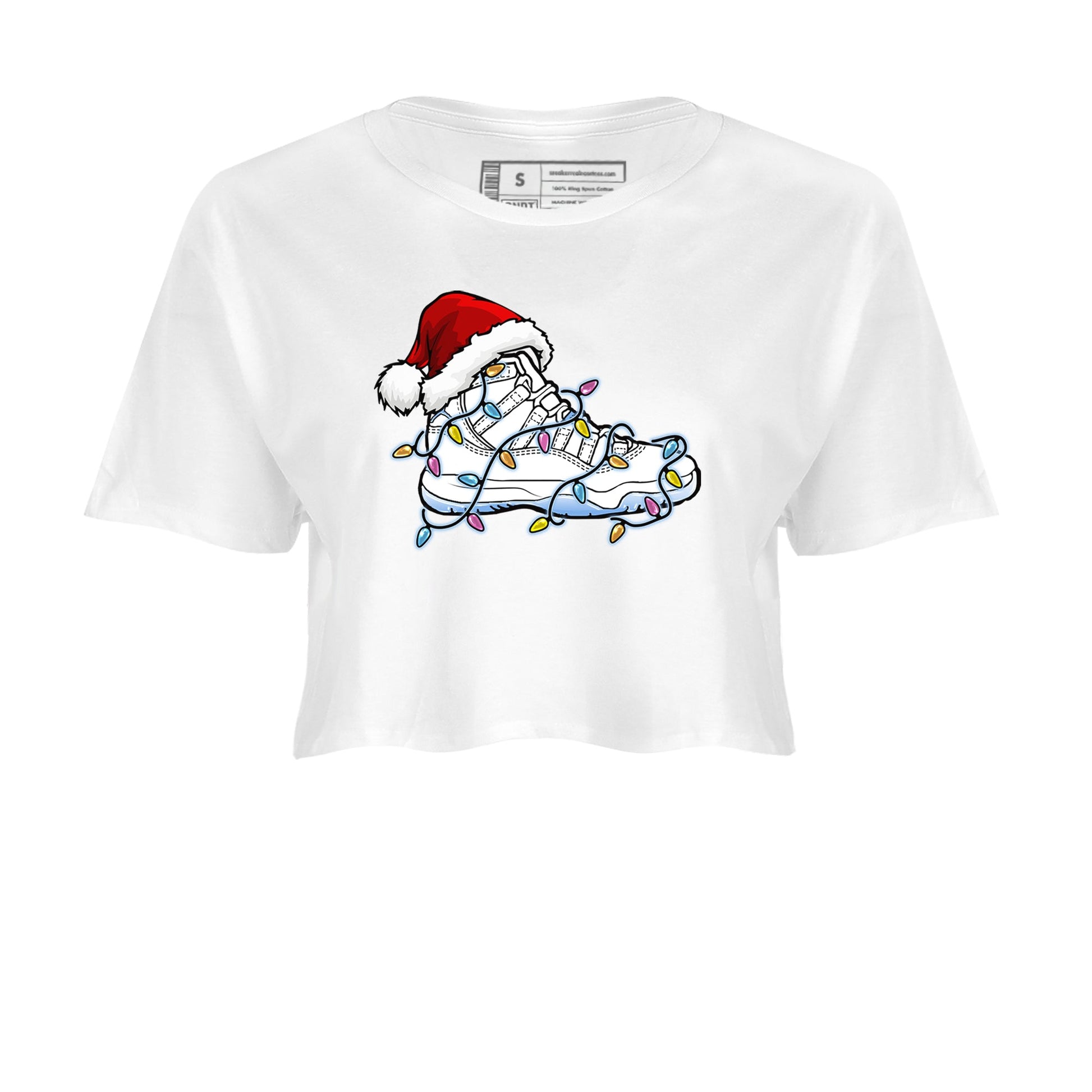 AJ11 Retro Legend Blue shirts to match jordans Christmas Light Sneaker best t shirts to wear with jordans 11s Legend Blue match shoes to clothes SNRT Sneaker Tees unisex cotton White 2 crop tee