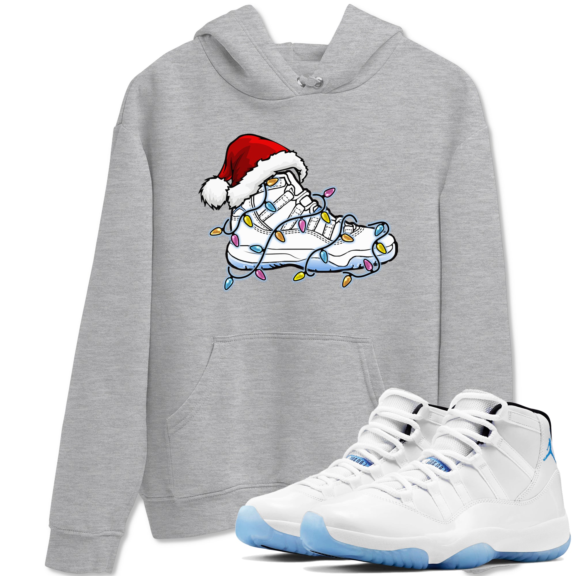 AJ11 Retro Legend Blue shirts to match jordans Christmas Light Sneaker best t shirts to wear with jordans 11s Legend Blue match shoes to clothes SNRT Sneaker Tees unisex cotton Heather Grey 1 shirts