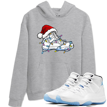 AJ11 Retro Legend Blue shirts to match jordans Christmas Light Sneaker best t shirts to wear with jordans 11s Legend Blue match shoes to clothes SNRT Sneaker Tees unisex cotton Heather Grey 1 shirts