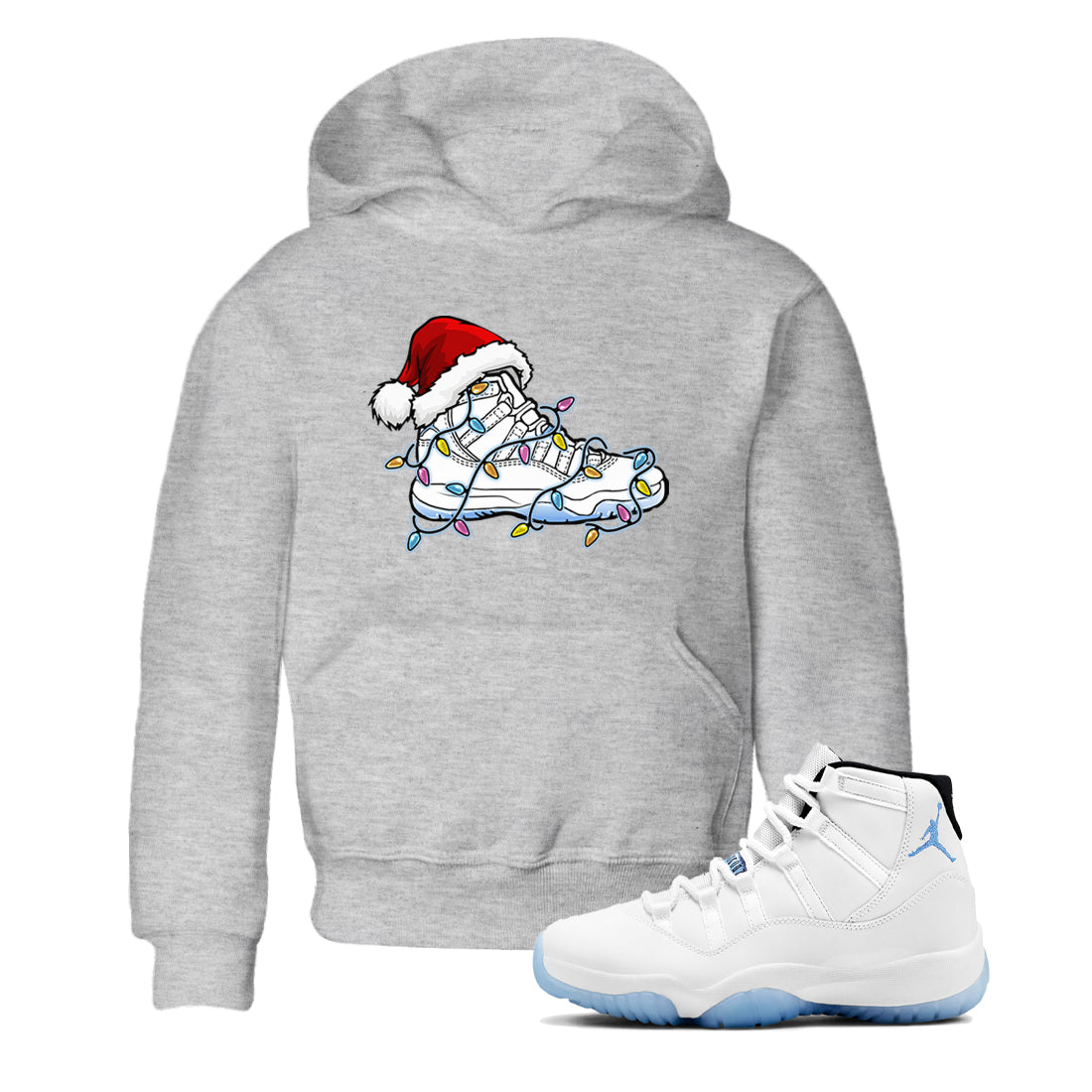 AJ11 Retro Legend Blue shirts to match jordans Christmas Light Sneaker best t shirts to wear with jordans 11s Legend Blue match shoes to clothes SNRT Sneaker Tees Youth Baby Heather Grey 1 tee