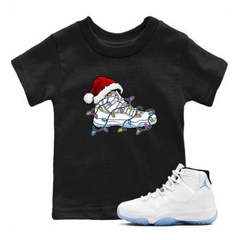 AJ11 Retro Legend Blue shirts to match jordans Christmas Light Sneaker best t shirts to wear with jordans 11s Legend Blue match shoes to clothes SNRT Sneaker Tees Youth Baby Black 1 tee