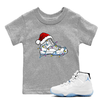 AJ11 Retro Legend Blue shirts to match jordans Christmas Light Sneaker best t shirts to wear with jordans 11s Legend Blue match shoes to clothes SNRT Sneaker Tees Youth Baby Heather Grey 1 tee