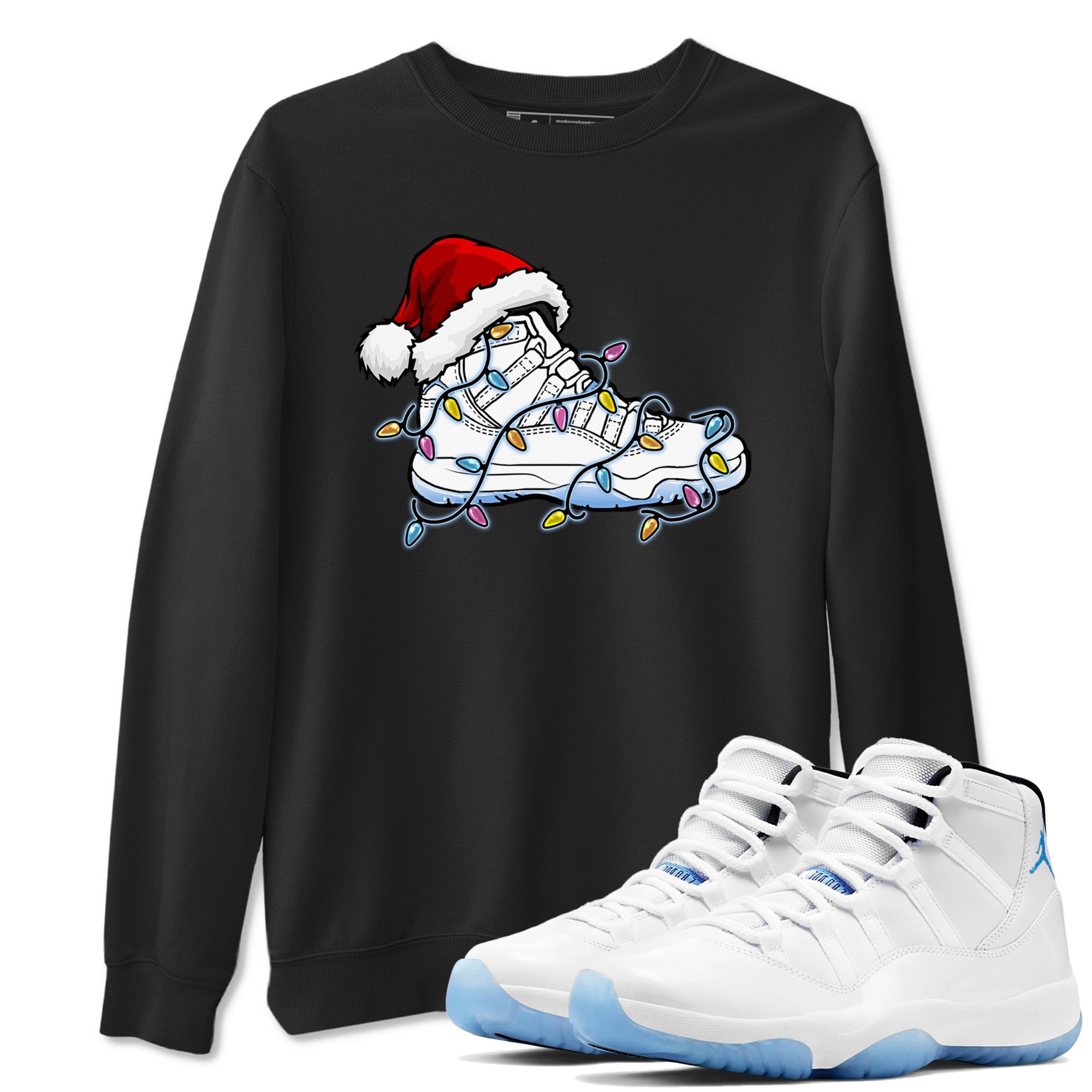AJ11 Retro Legend Blue shirts to match jordans Christmas Light Sneaker best t shirts to wear with jordans 11s Legend Blue match shoes to clothes SNRT Sneaker Tees unisex cotton Black 1 shirts