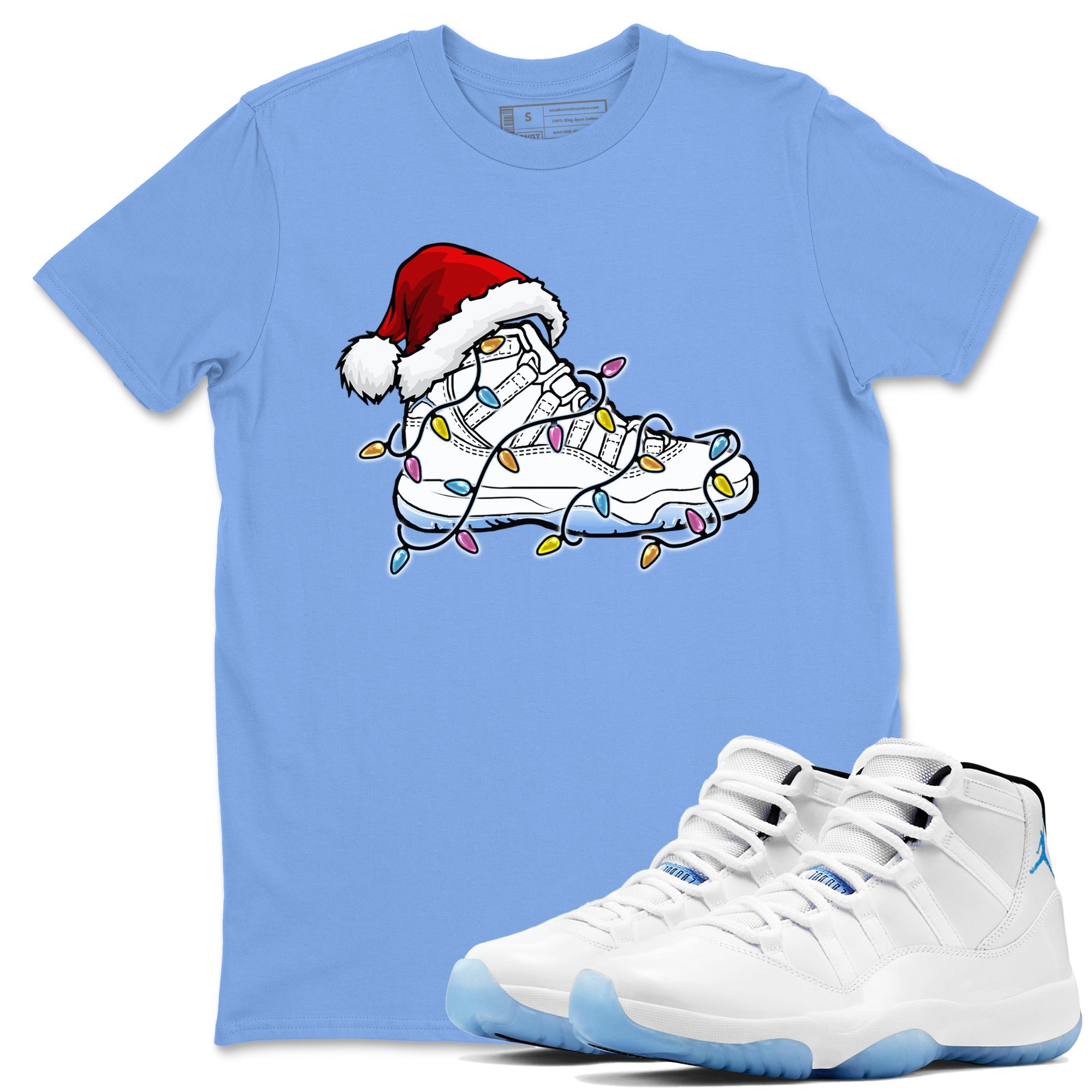 AJ11 Retro Legend Blue shirts to match jordans Christmas Light Sneaker best t shirts to wear with jordans 11s Legend Blue match shoes to clothes SNRT Sneaker Tees unisex cotton Carolina Blue 1 shirts