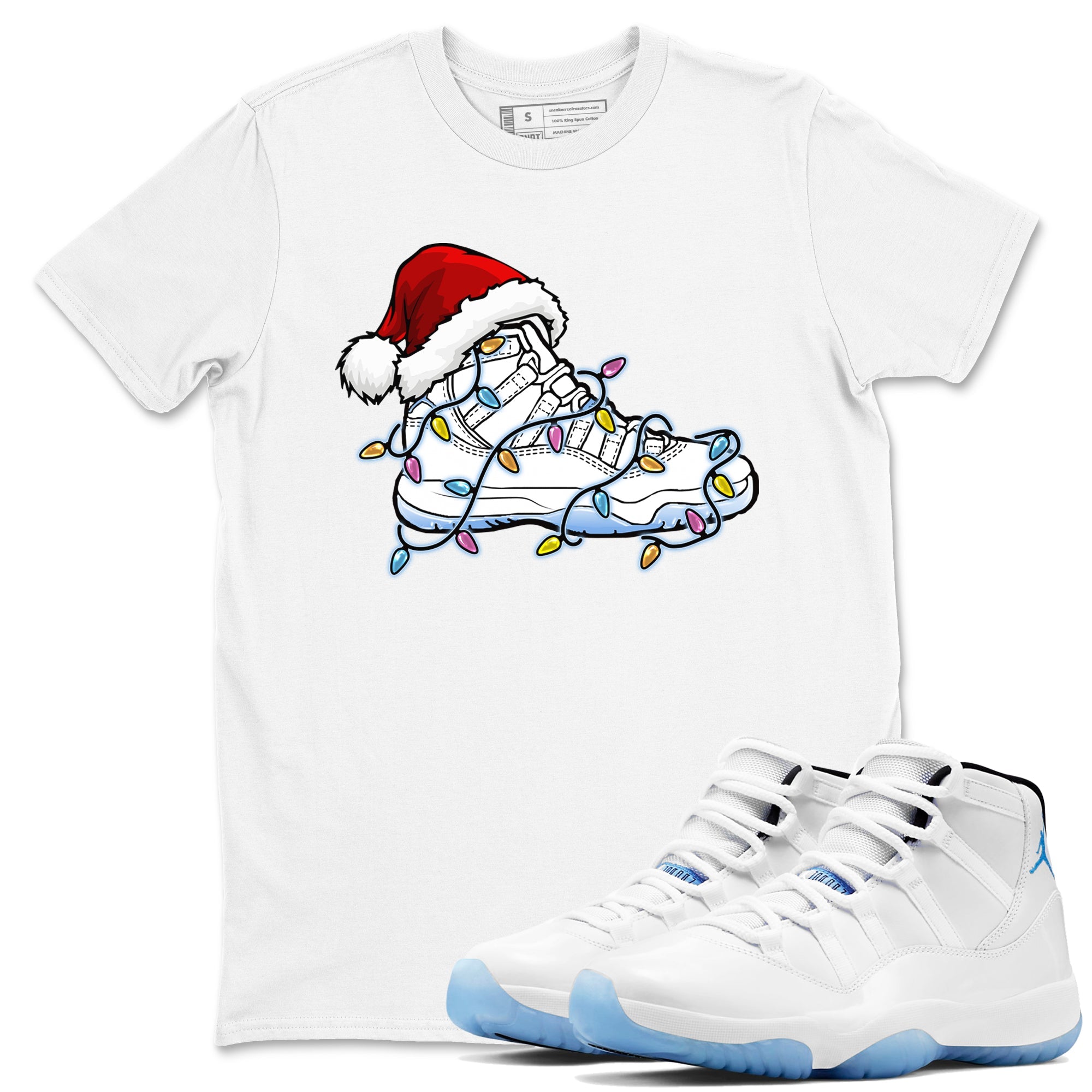 AJ11 Retro Legend Blue shirts to match jordans Christmas Light Sneaker best t shirts to wear with jordans 11s Legend Blue match shoes to clothes SNRT Sneaker Tees unisex cotton White 1 shirts
