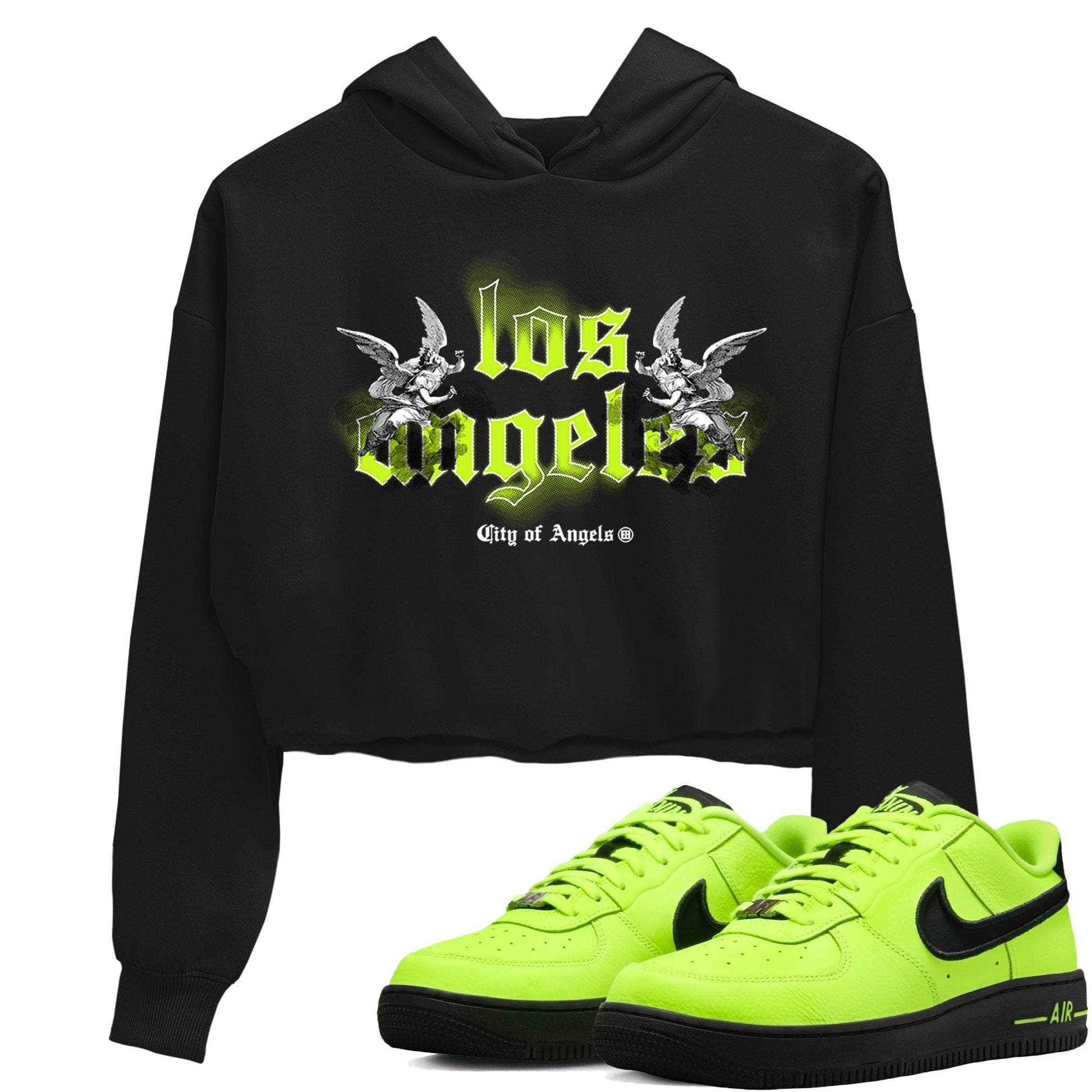 AF 1 Volt shirts to match jordans City Of Angeles sneaker match tees Air Force 1 Low Dance Volt match shoes to clothes SNRT Sneaker Tees unisex cotton Black 1 crop tee