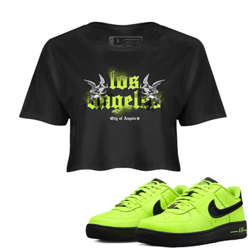 AF 1 Volt shirts to match jordans City Of Angeles sneaker match tees Air Force 1 Low Dance Volt match shoes to clothes SNRT Sneaker Tees unisex cotton Black 1 crop tee