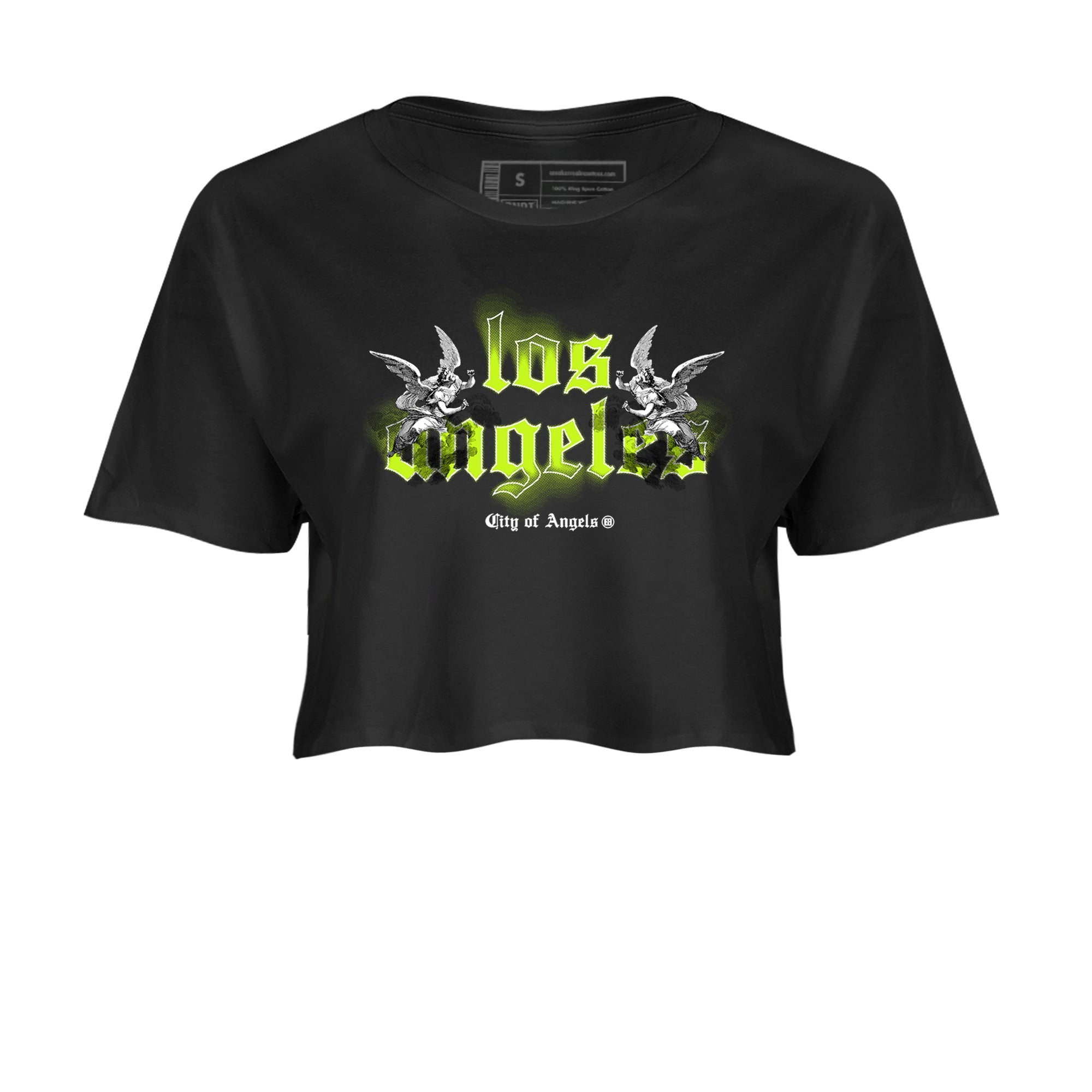 AF 1 Volt shirts to match jordans City Of Angeles sneaker match tees Air Force 1 Low Dance Volt match shoes to clothes SNRT Sneaker Tees unisex cotton Black 2 crop tee