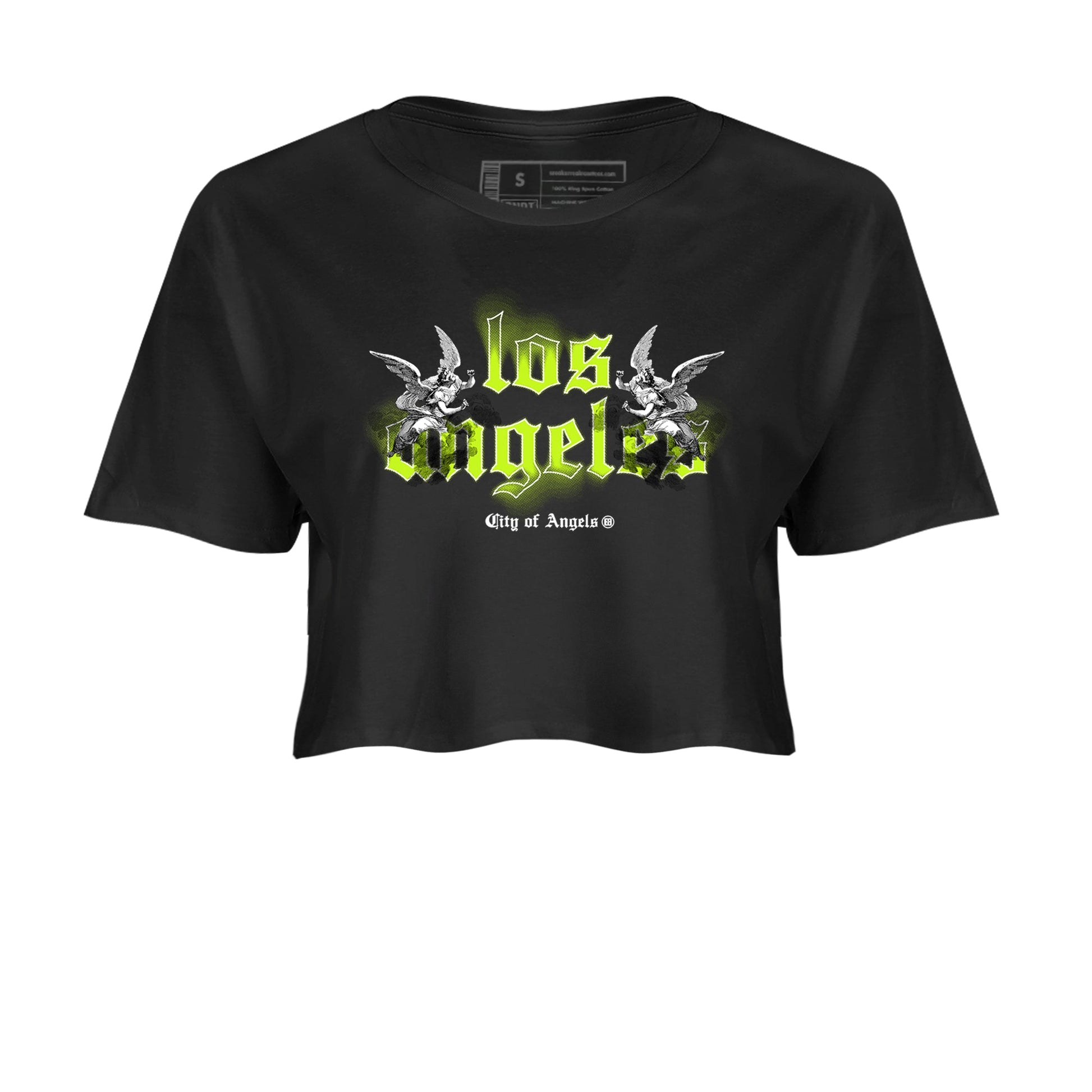 AF 1 Volt shirts to match jordans City Of Angeles sneaker match tees Air Force 1 Low Dance Volt match shoes to clothes SNRT Sneaker Tees unisex cotton Black 2 crop tee
