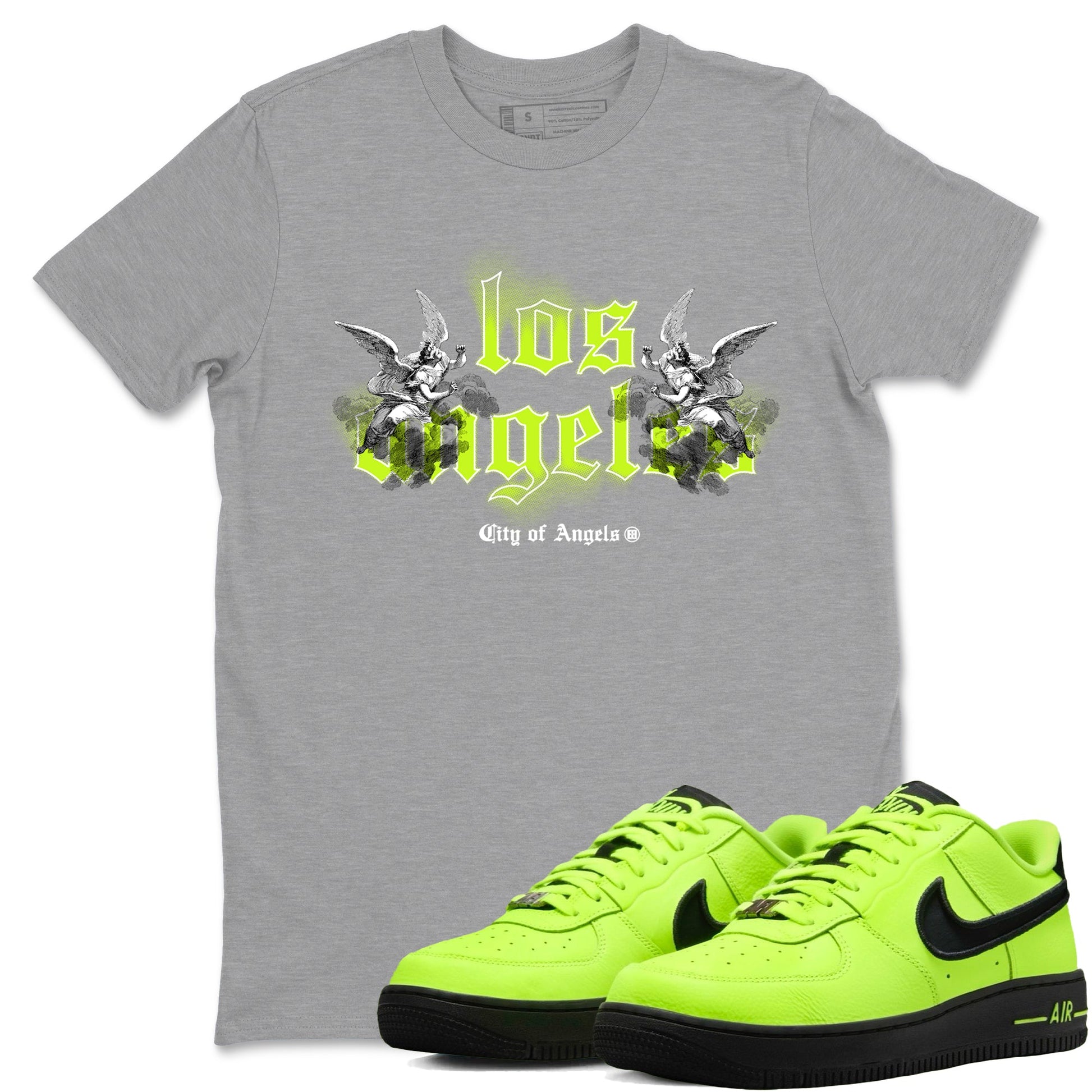 AF 1 Volt shirts to match jordans City Of Angeles sneaker match tees Air Force 1 Low Dance Volt match shoes to clothes SNRT Sneaker Tees unisex cotton Heather Grey 1 shirts