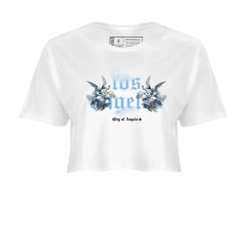 Air Jordan 11s Legend Blue shirts to match jordans City Of Angeles sneaker match tees Air Jordan 11 Retro Legend Blue match shoes to clothes SNRT Sneaker Tees unisex cotton White 2 crop tee