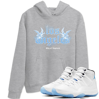 Air Jordan 11s Legend Blue shirts to match jordans City Of Angeles sneaker match tees Air Jordan 11 Retro Legend Blue match shoes to clothes SNRT Sneaker Tees unisex cotton Heather Grey 1 shirts
