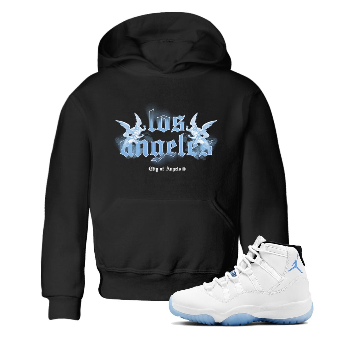 Air Jordan 11s Legend Blue shirts to match jordans City Of Angeles sneaker match tees Air Jordan 11 Retro Legend Blue match shoes to clothes SNRT Sneaker Tees Youth Baby Black 1 tee