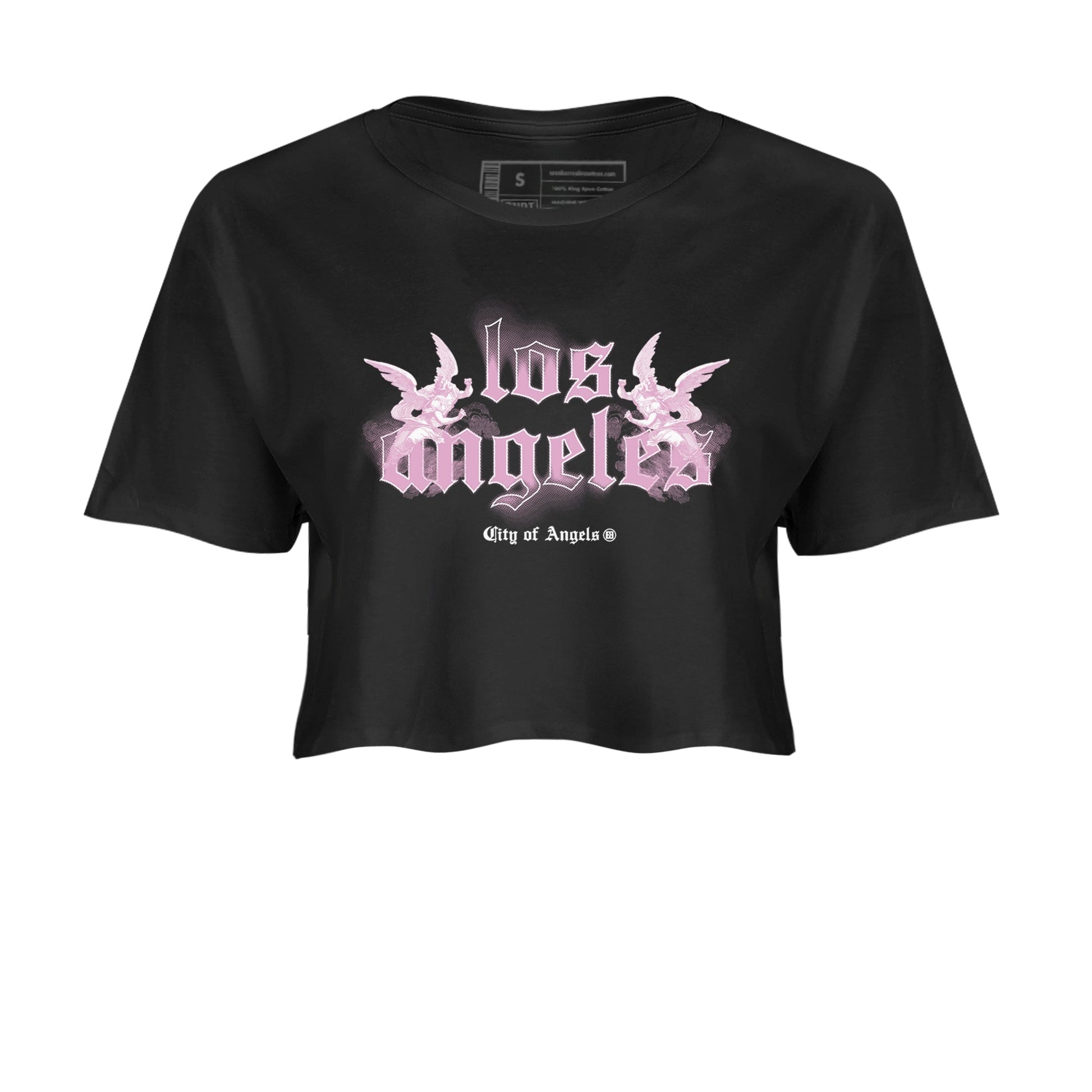 4s Retro Orchid shirts to match jordans City Of Angeles sneaker match tees Air Jordan 4 WMNS Orchid match shoes to clothes SNRT Sneaker Tees unisex cotton Black 2 crop tee