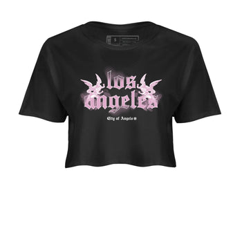 4s Retro Orchid shirts to match jordans City Of Angeles sneaker match tees Air Jordan 4 WMNS Orchid match shoes to clothes SNRT Sneaker Tees unisex cotton Black 2 crop tee