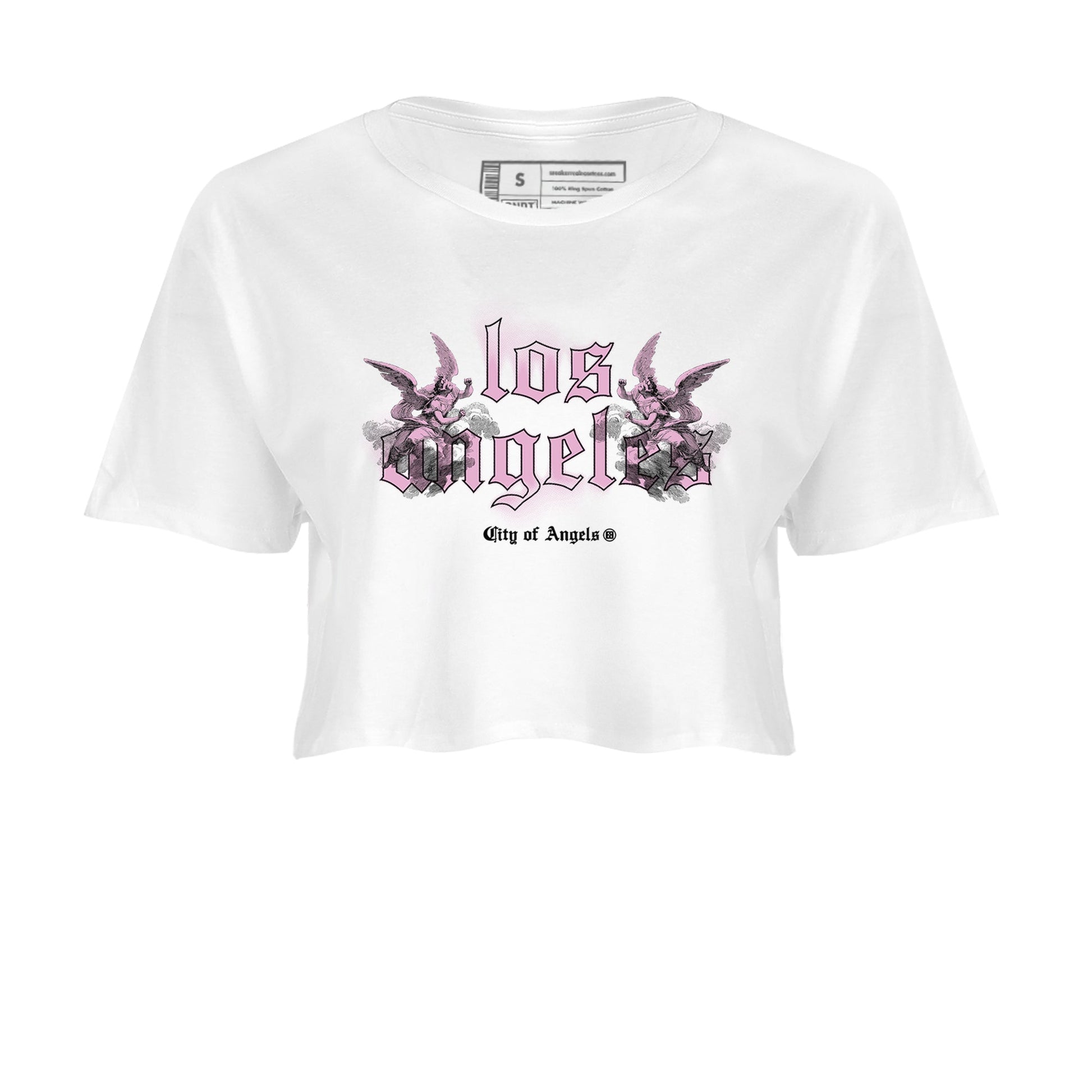 4s Retro Orchid shirts to match jordans City Of Angeles sneaker match tees Air Jordan 4 WMNS Orchid match shoes to clothes SNRT Sneaker Tees unisex cotton White 2 crop tee