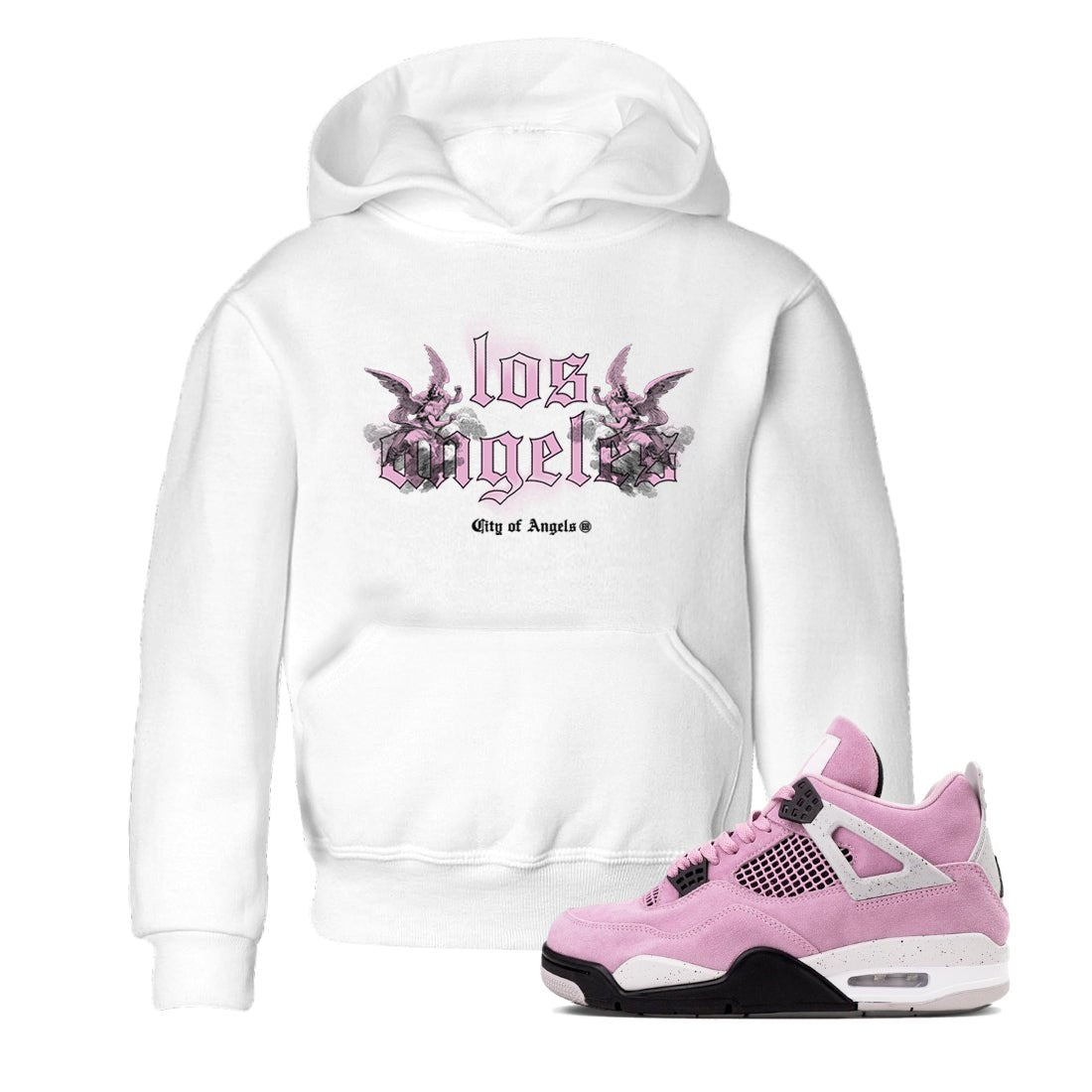 4s Retro Orchid shirts to match jordans City Of Angeles sneaker match tees Air Jordan 4 WMNS Orchid match shoes to clothes SNRT Sneaker Tees Youth Baby White 1 tee