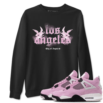 4s Retro Orchid shirts to match jordans City Of Angeles sneaker match tees Air Jordan 4 WMNS Orchid match shoes to clothes SNRT Sneaker Tees unisex cotton Black 1 shirts