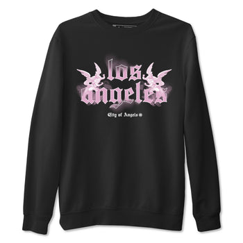 4s Retro Orchid shirts to match jordans City Of Angeles sneaker match tees Air Jordan 4 WMNS Orchid match shoes to clothes SNRT Sneaker Tees unisex cotton Black 2 shirts