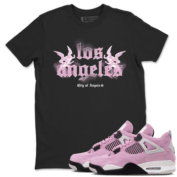 4s Retro Orchid shirts to match jordans City Of Angeles sneaker match tees Air Jordan 4 WMNS Orchid match shoes to clothes SNRT Sneaker Tees unisex cotton Black 1 shirts